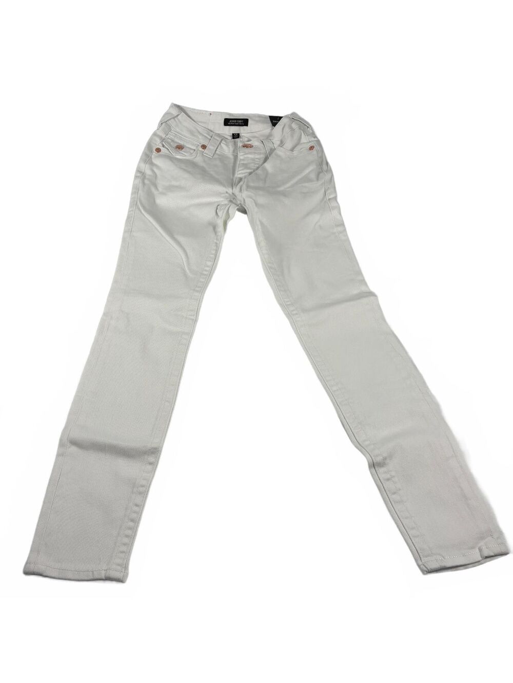 True Religion Women's White Jennie Curvy Mid-Rise Super Skinny Jeans 23 NWT